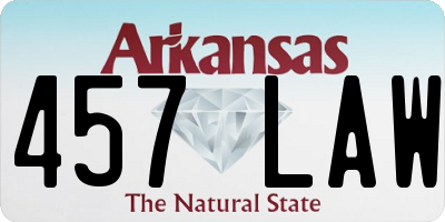 AR license plate 457LAW