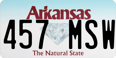 AR license plate 457MSW