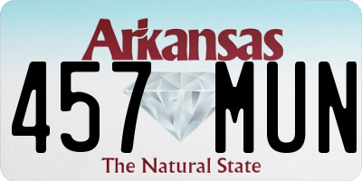 AR license plate 457MUN