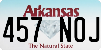 AR license plate 457NOJ