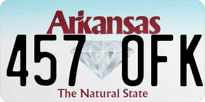 AR license plate 457OFK