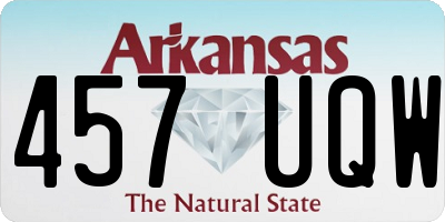 AR license plate 457UQW