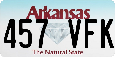 AR license plate 457VFK