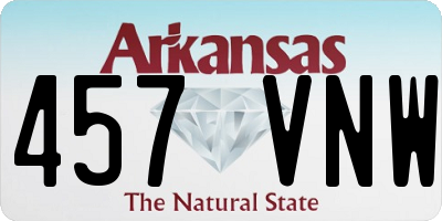 AR license plate 457VNW