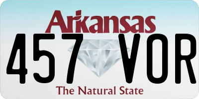 AR license plate 457VOR
