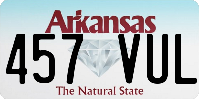 AR license plate 457VUL