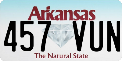 AR license plate 457VUN