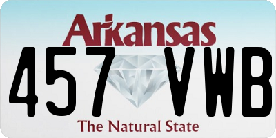 AR license plate 457VWB