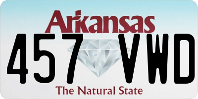 AR license plate 457VWD