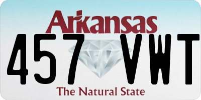 AR license plate 457VWT