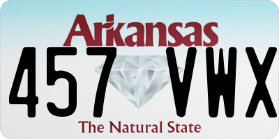 AR license plate 457VWX