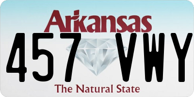 AR license plate 457VWY