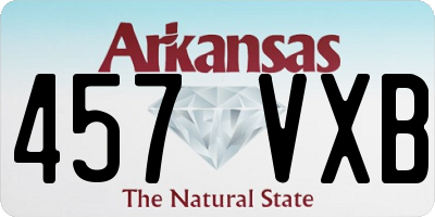 AR license plate 457VXB
