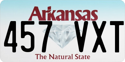 AR license plate 457VXT