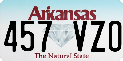 AR license plate 457VZO