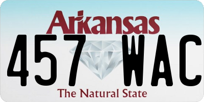 AR license plate 457WAC