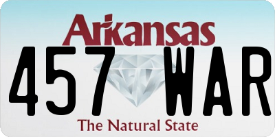 AR license plate 457WAR
