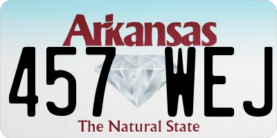 AR license plate 457WEJ