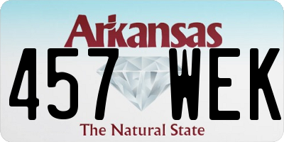 AR license plate 457WEK