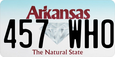 AR license plate 457WHO