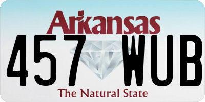 AR license plate 457WUB