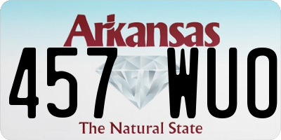 AR license plate 457WUO