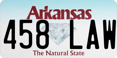 AR license plate 458LAW