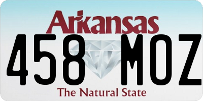 AR license plate 458MOZ