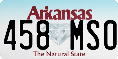 AR license plate 458MSO