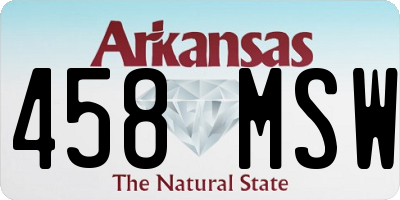 AR license plate 458MSW
