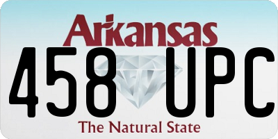 AR license plate 458UPC