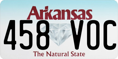 AR license plate 458VOC