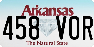 AR license plate 458VOR