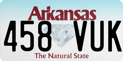 AR license plate 458VUK