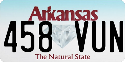 AR license plate 458VUN
