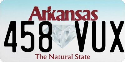 AR license plate 458VUX