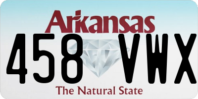 AR license plate 458VWX