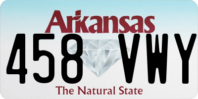 AR license plate 458VWY