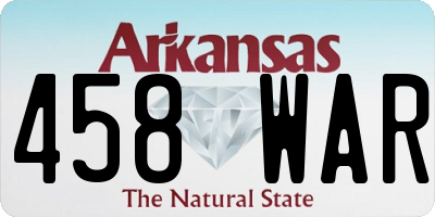 AR license plate 458WAR