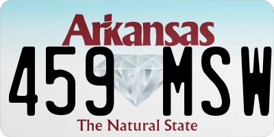 AR license plate 459MSW