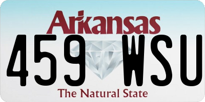 AR license plate 459WSU