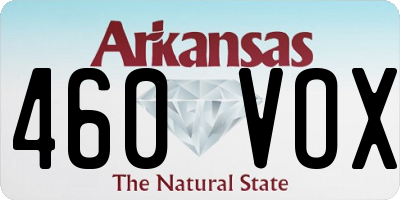 AR license plate 460VOX