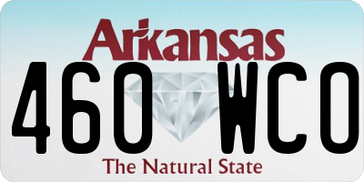 AR license plate 460WCO