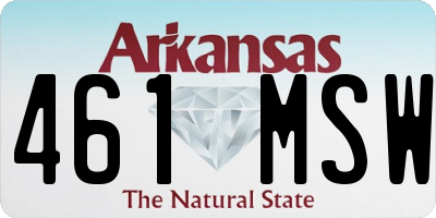 AR license plate 461MSW