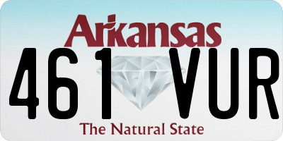 AR license plate 461VUR