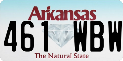 AR license plate 461WBW