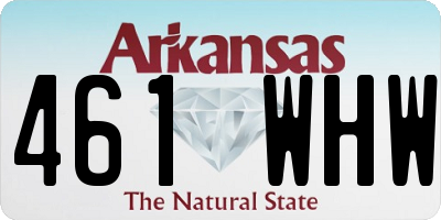 AR license plate 461WHW