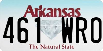 AR license plate 461WRO