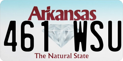 AR license plate 461WSU