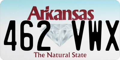 AR license plate 462VWX